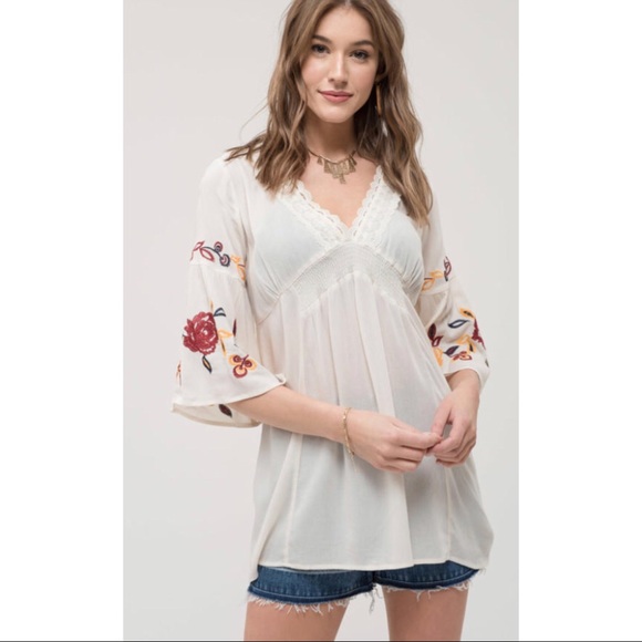 Embroidered boho lace tunic - Picture 2 of 7